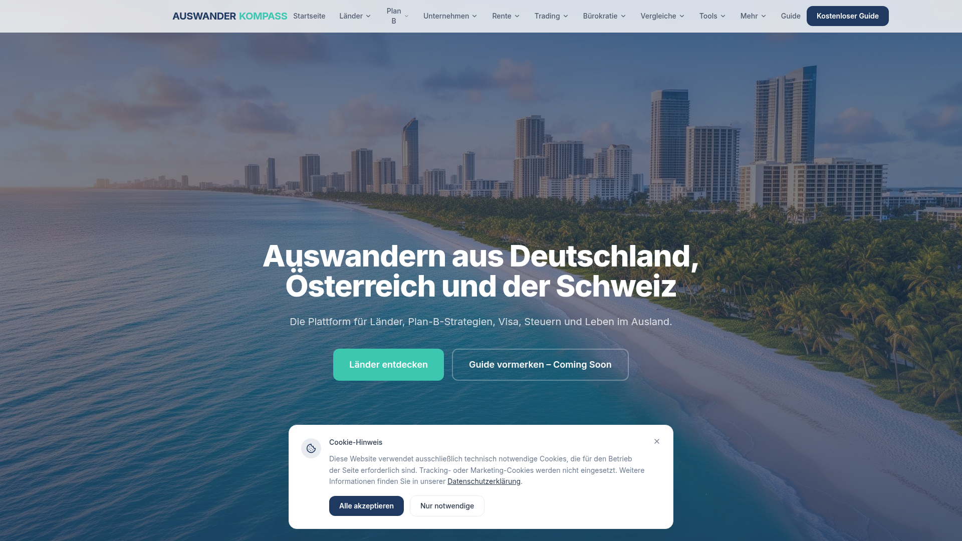 Website Auswanderer Kompass – Webdesign Referenz