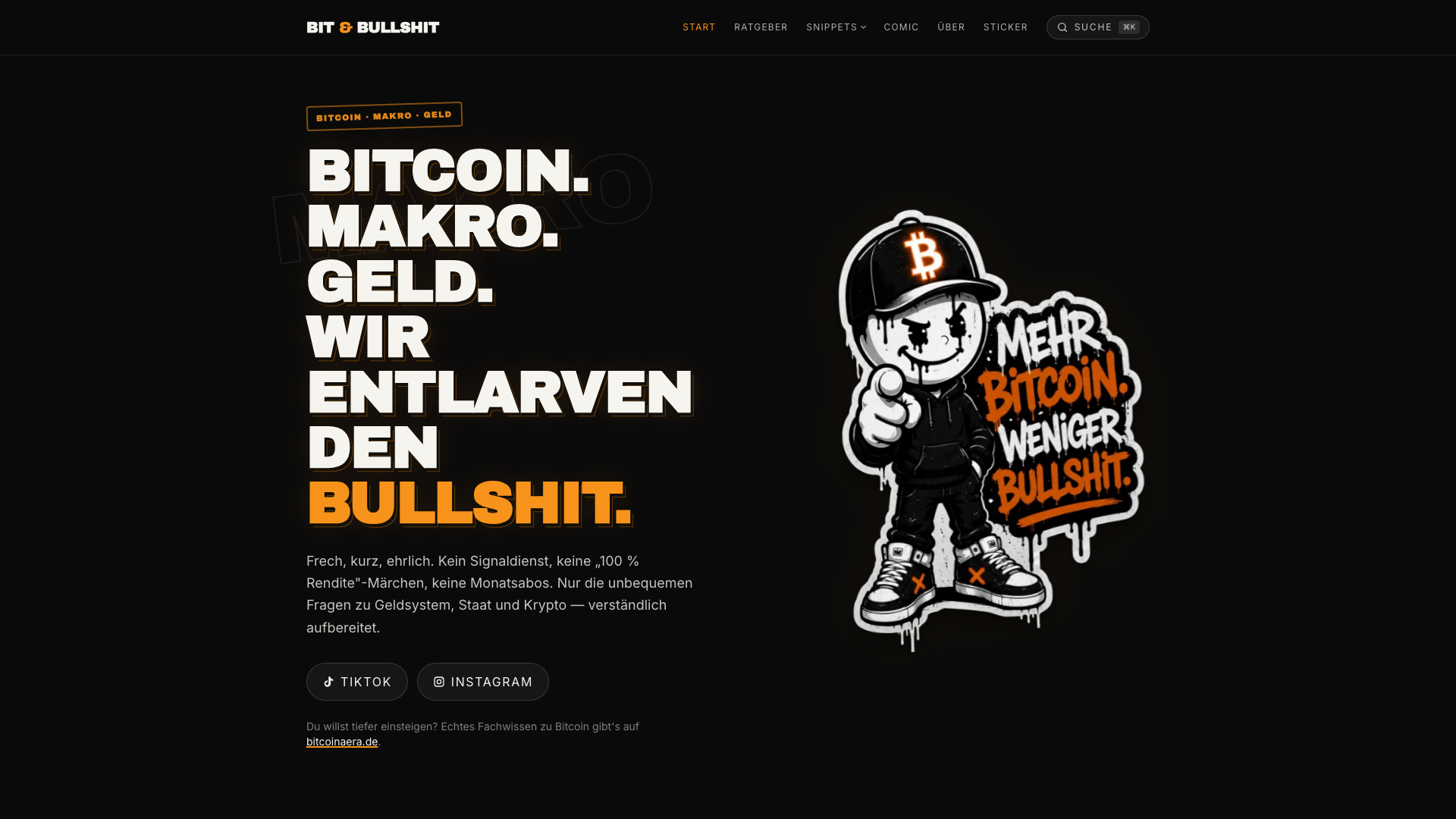 Website Bit & Bullshit – Webdesign Referenz