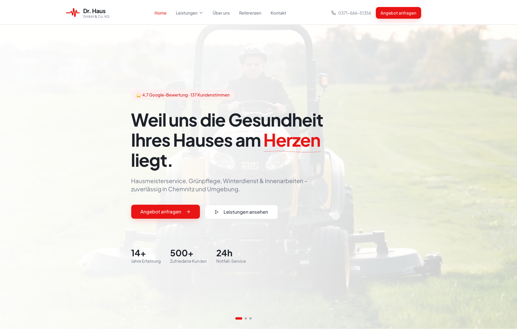Website Dr. Haus – Webdesign Referenz