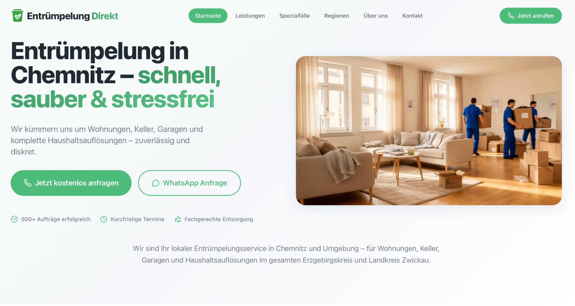 Website Entrümpelung Direkt – Webdesign Referenz