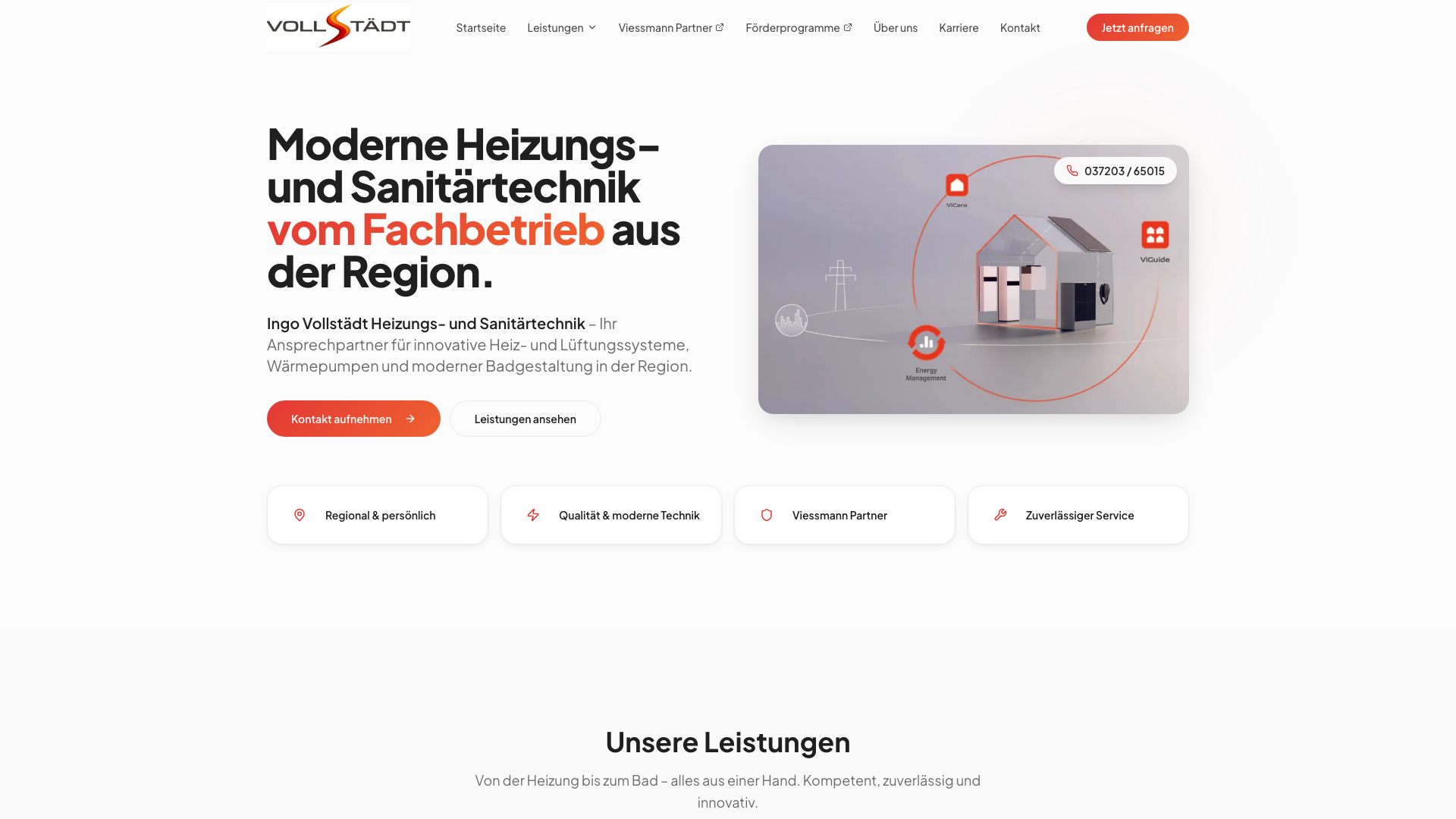 Website Ingo Vollstädt Heizungs- und Sanitärtechnik Gersdorf – Webdesign Referenz